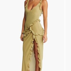 NWT House of CB Pixie Ruffle Georgette Body-Con Cocktail Dress